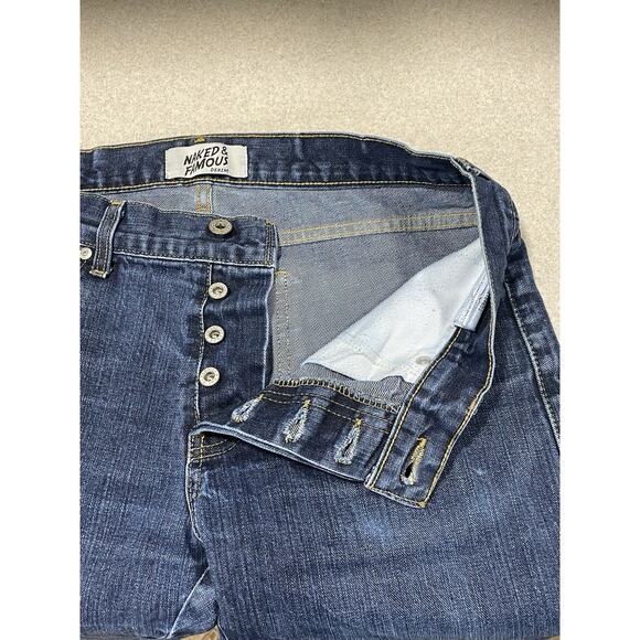 Naked & Famous Jeans Men’s Size 34x32 Blue Selvedge Denim Slim Straight - Picture 8 of 12